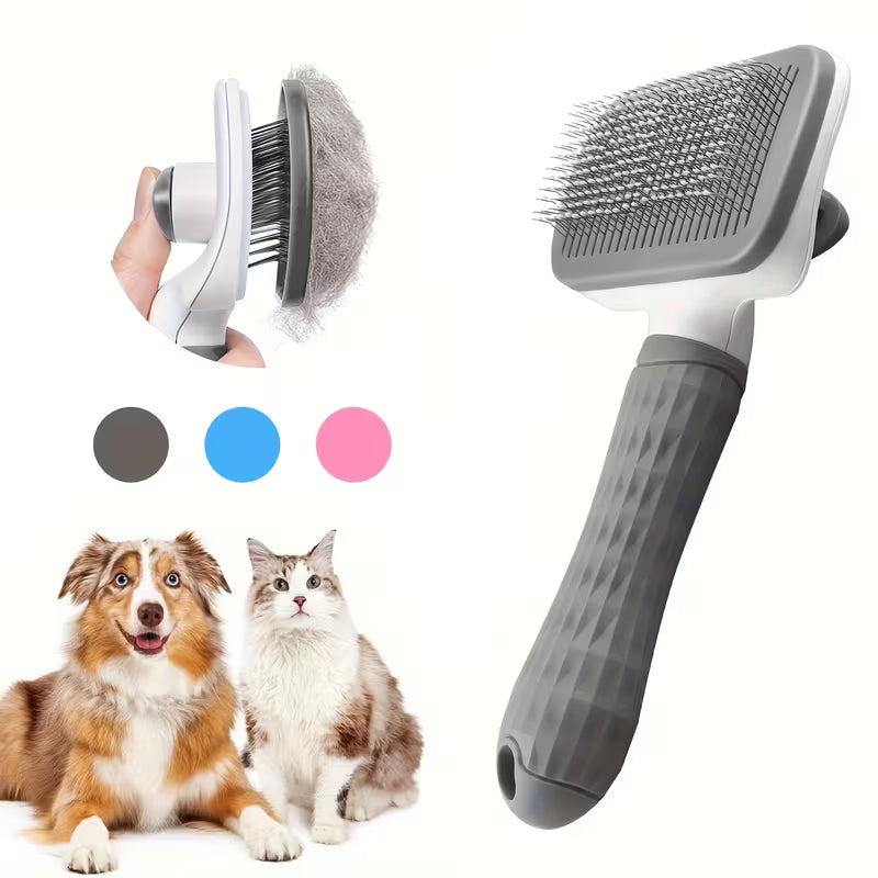Square Self-Cleaning Pet Grooming Brush