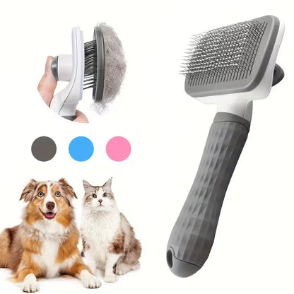 Square Self-Cleaning Pet Grooming Brush